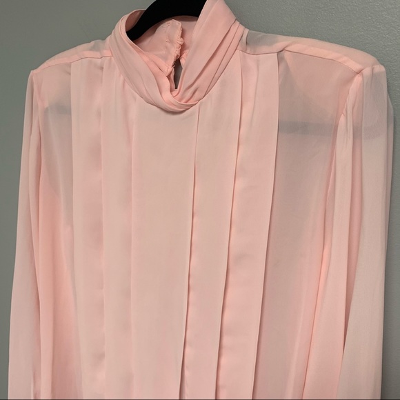 Vintage Sheer Pastel Pink Women’s Large Blouse - Picture 5 of 11